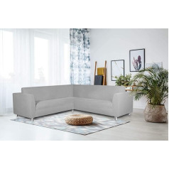 Italian Bed Linen Stretch Cover for Dahlia Sofas, 92% Polyester, 8% Elastane, Light Grey, 350-450 cm