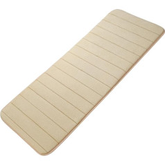 Sourcing Map Memory Foam Bath Mat, Non-Slip, Soft, Long, Microfibre, Bathroom Rug, Washable and Quick-Drying, Absorbent, Rubber Backing, Beige, 40 x 120 cm (15.7 x 47.2 inches)