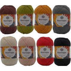 8 x 100 g Stretch Sock Wool Plain – The Sock Yarn Also for Wool Allergy Sufferers Animal Hair Free Stocking Yarn 100 g 430 m Running Length Ökotex Certified