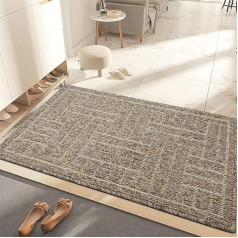 comfoyar Doormat for Indoor and Outdoor Use, 60 x 90 cm, Non-Slip Washable Door Mat, Durable Dirt Trapper Mat, Dirt Trapper Rug for Entrance, Front Door, Patio, Hallway, Garden, Brown