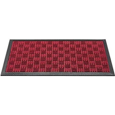 CSN Doormat Red 45 x 75 cm Lota Outdoor Front Door Mat for Indoor and Outdoor Use Water Absorbent Non-Slip Mat Dirt Trapper Mat Entrance Mat