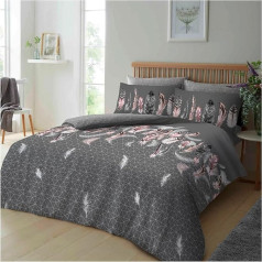 GC GAVENO CAVAILIA Luxuriöses Bettwäsche-Set, geometrische Bettwäsche-Sets, Einzelbett, wendbar, Grau (135 x 200cm)