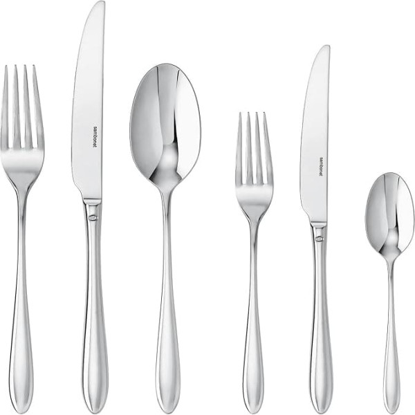 Sambonet 52515-83 Dream Monoblock-Geschirrset, 36-teilig - 6 Gabeln, 6 Löffel, 6 Messer, 6 Obstgabeln, 6 Obstmesser und 6 Teelöffel, Edelstahl, Geschirr, Spülmaschinenfest