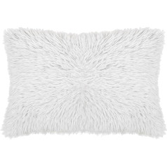 'zoeppritz since 1828' zoeppritz since 1828, 703290-000-40x60, 000 White Faux Fur - Fluffy-Voluminous and Longhaired Faux Fur Cushion Cover - 40 x 60 cm, 000 White