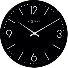NeXtime 3157ZW große Wanduhr BASIC DOME, lautlos, rund, ø 35,6 cm, Schwarz