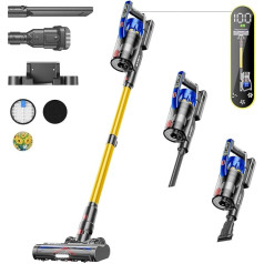 Anyson Cordless Vacuum Cleaner, 40KPA/500W Cordless Vacuum Cleaner, 60 Minutes Running Time, Double Handle Design, 1.5L Vacuum Cleaner OLED Display for Hard Floors/Carpet