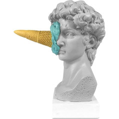 PRATYAHARA Ice Cream Smashing David Statue European Modern Simple David Head Bust Statue Bedroom Living Room Porch Desktop Decor A