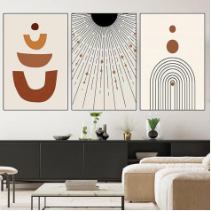 Abstract Canvas Pictures, Modern Pictures with Flowers, Art Prints Canvas, Wall Pictures Boho Style, for Living Room, Bedroom Pictures, Unframed (W 3 x 40 x 60 cm)