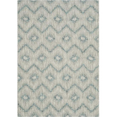 SAFAVIEH Zeitgenössische Teppich für Wohnzimmer, Esszimmer, Schlafzimmer - Courtyard Collection, Kurzer Flor, Grau und Blau, 122 X 170 cm