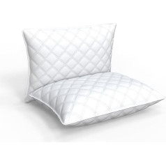 HOME STILL® Quilted Bed Pillow | Made of Super Soft Microfiber Material | Premium Hotel Quality with Anti Allergic Fluff Filling | Machine Washable & Tumble Dry | 50 x 70 x 13 cm, Pack of 2