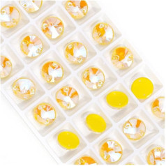 KIHENE 12 mm, 40 Stück/Packung, glänzende Glasperlen for Basteln, mit Flacher Rückseite, for Aufnähen, Strasssteine, Verzierungen, Kristalle, Diamanten for Kleider (Color : 226MI Light Topaz MI, Siz