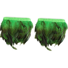 Lurrose 2st Natürliche Federn DIY-Federn Randbeschnitt Hahn-Hackle-fransenbesatz Handwerk Weiß Quastenbesatz Nähhandwerk Rosa Dekor DIY-Handwerk Hahn Fransen Trimmen Spitze Hahn Feder