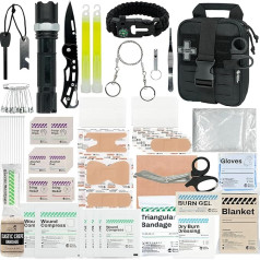 RHINO RESCUE Small First Aid Kit Survival Tool Emergency Bag for Car Camping Backpacking Hiking Hunting