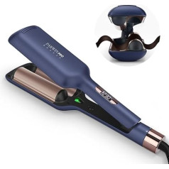 2 Barrels Mermaid Wave Iron for Hair, 32 mm Curling Iron, Large Curls, PARWIN PRO BEAUTY Hair Curler, Wave Styler with 4 Adjustable Temperatures, Instant Wave (Prussian Blue)