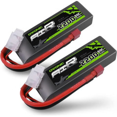 OVONIC 3s Lipo Battery 2200 mAh 50C 11.1 V with Deans Plug for RC Car Boat Truck Aeroplane Helicopter Multi-Motor Hobby DIY Parts (2 Packs)