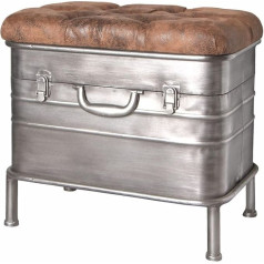 Haku Möbel Bench - Seat Chest Made of Steel with Grey Lacquer Finish, with Padded Seat, Width 51 cm