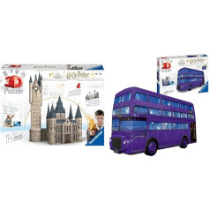 Ravensburger 3D Puzzle 11277 - Harry Potter Hogwarts Castle -540 Pieces & Ravensburger 3D Puzzle 11158 3D Puzzle Harry Potter Knight Bus - 3D Puzzle for Children and Adults with 216 Pieces