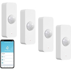 ZigBee Smart Motion Sensor, Intelligent Motion Sensor for Home Security, Wireless Motion Sensor with Remote Monitoring App, Voice Command Compatible with Alexa. ZigBee Hub Required. 4 Pack