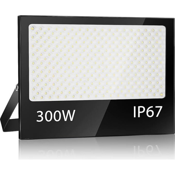 YZYFACAI 300 W Outdoor LED Spotlight, 30,000 LM LED Spotlight, 7000 K Cool White Spotlight, IP67 Waterproof Floodlight, for Backyard, Courtyard, Garage, Hallway, Garden