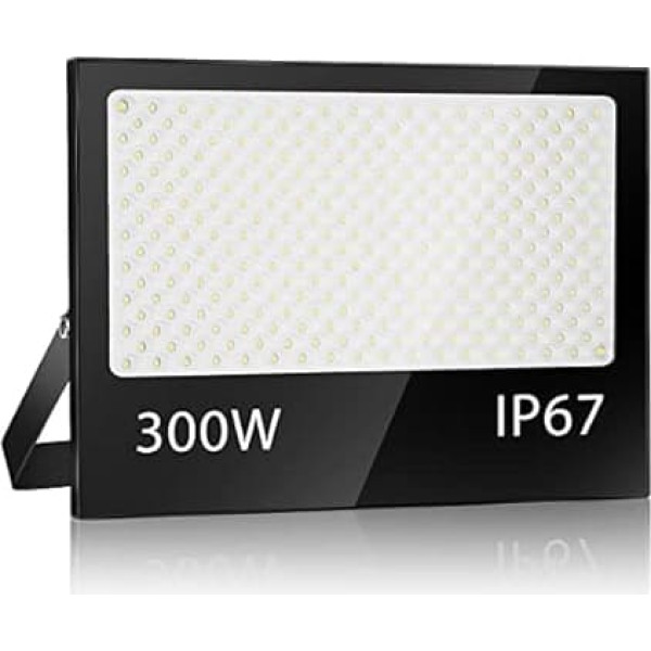 YZYFACAI 300 W Outdoor LED Spotlight, 30,000 LM LED Spotlight, 7000 K Cool White Spotlight, IP67 Waterproof Floodlight, for Backyard, Courtyard, Garage, Hallway, Garden
