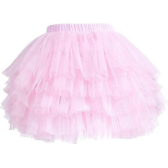 NANQUAN Baby Girls' Tutu Skirt Toddler 6 Layered Tulle Tutus 1-8T Pink, pink