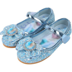 Yosicil Girls' Princess Shoes, Elsa Crystal Shoes, Frozen Sandals, Party Glitter Pumps, Festive Ballerina Shoes, Carnival Shoes, Fancy Dress Costume Accessories