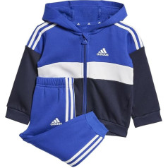 Adidas Tiberio 3 Stripes Colorblock Fleece Infant Tracksuit 0-3 Months, blue