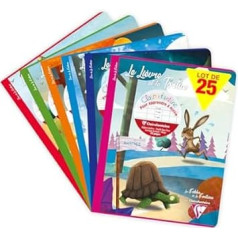 Clairefontaine 36741C Un Cahier Agrafé Les Fables de La Fontaine - 17 x 22 cm - 96 Pages Grands Carreaux - Paper Blanc 90 g - Motif Aléatoire