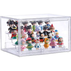 Clear Acrylic Display Case with Magnetic Door - 4 Tier Clear Stand Dustproof Protection Display Case for Action Figures Collectibles (Transparent)