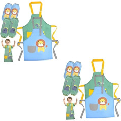 PRETYZOOM Pack of 4 Baby Aprons Children's Apron Painting Apron Cute Aprons Children's Baking Apron Children's Bib Baby Bib Painting Apron Art Apron for Children Polyester Fibre + PA Coating, As Shown