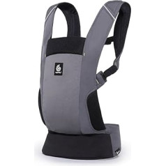 Ergobaby Away Baby Carrier, Travel Carrier for Babies and Toddlers (5.4-15.9 kg), 2 Positions Belly Carrier, Back Carrier, Baby Carrier Bag, Graphite Grey