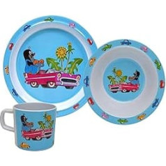 MU BRNO - Mole tableware set, blue, car