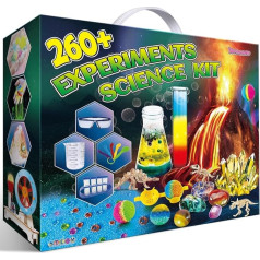 YOPINSAND 260 Experiment Kits for Children, STEM Creative Toy Mint Learning Set Science Experiment Box Lab Gifts for Boys Girls, Chemistry Set, Volcano, Gemstone Excavation