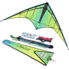 Jazz 2.0 Dual Line Sport Kite Aurora Ready to Fly with Flying Lines, Hand Straps, Winders, Instructions and Storage Bag