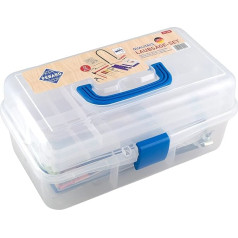 Pebaro 640 Laubsäge-Set in Kunststoffbox, 22 Teile, praktischer Koffer, ausklappbare Fächer, komplettes Set mit Laubsägebogen made in Germany, Basteln mit Holz, Bastelset, Geschenkidee für Kinder