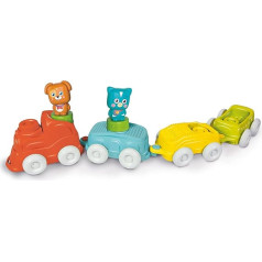 Clementoni Soft Clemmy Sensory Animal Train - With Soft Building Blocks & Animal Figures for Babies & Toddlers from 6 Months - Sensory Toy 17424 Amazon Exclusive