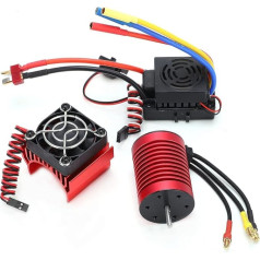 Dilwe 540 Brushless Motor Set, Waterproof F540 3000KV 4 Pole Brushless Motor Combo for 1/10 RC Car