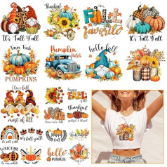 MJartoria 21 Sheets Thanksgiving Day Vinyl Iron on Decals Patches Heat Transfer Stickers Appliques for Pillow Covers T-Shirt Jackets Hoodies DIY Decoration Independence Day Crafts Supplies