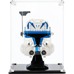 icuanuty Acryl-Vitrine für LEGO 75349 Star Wars Captain Rex Helm, staubgeschützte Aufbewahrungs- und Organisationsvitrine für LEGO-Modell, Größe: 20 x 20 x 25 cm, Geschenkidee für Erwachsene