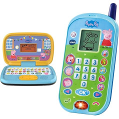 VTech Peppas Learning Laptop - Learning Computer with ABC Keyboard & Peppas Learning Phone - With Original Voices from the Peppa Pig Series and Exciting Educational Games - For Children Aged 2-5 Years