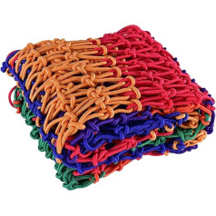 ININOSNP Seilnetz, Outdoor-Kletternetz, buntes dekoratives Netz for Baumhaus-Spielplatzzaun(2 * 5m)