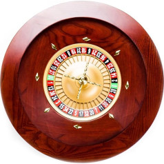 Brybelly Deluxe Wooden Roulette Reel Set - Red/Brown Mahogany with Double Zero Layout, Casino Grade Precision Bearings, Aviation Aluminum Shell, Chrome Plated Brass Tower, Game Night Essential