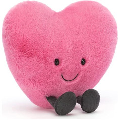 Jellycat Funny Pink Heart Large - L 6cm x W 19cm x H 17cm