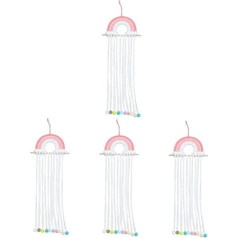 Toyvian 4 Stück Aufbewahrung Von Haarschmuck An Der Wand Regenbogen-haarschleifenhalter Regenbogen-haarspangenhalter Haarschleifenhalter-organizer Weben Baby Baumwolle Aufbewahrungstasche