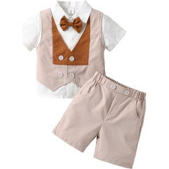 Beach Clothing Suit for Toddler Baby Boy's Summer Gentleman Clothes Set Tops With Bow Ties And Elastic Shorts Sundress Outifit