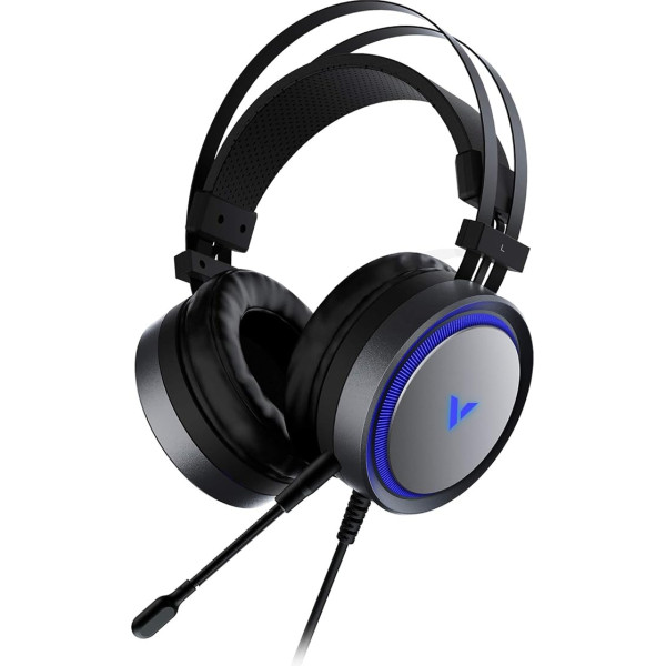 Rapoo VPRO VH530 Gaming Headset, 7.1 Channel Virtual Surround Sound, Noise Cancelling Microphone, LED Multi-Color Light System, Black