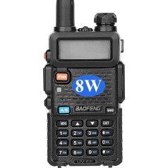 BAOFENG BF UV-5R 8-Watt Dual Band Two-Way Radio (144MHz-146MHz VHF & 430MHz-440MHz UHF) Includes Full Kit, Black