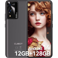 CUBOT Smartphone Without Contract Android 14 Mobile Phone 128GB ROM 1TB TF Expand 48MP Camera 6.56 Inch Display 5100 mAh A10 Smartphone 4G Dual SIM Face ID Black