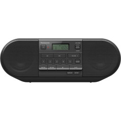 Panasonic RX-D500EG-K CD Boom Box Radio FM CD Player Mains and Battery Operated Sleep Timer Black