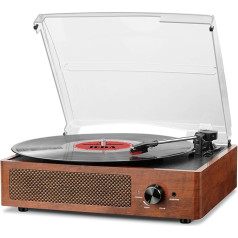 Vinyl Turntable Bluetooth Turntable with Built-in Speakers Vintage Record Player with 3 Speed 33/45/78 U/Auto-Stop RCA/Aux-in 3.5 mm